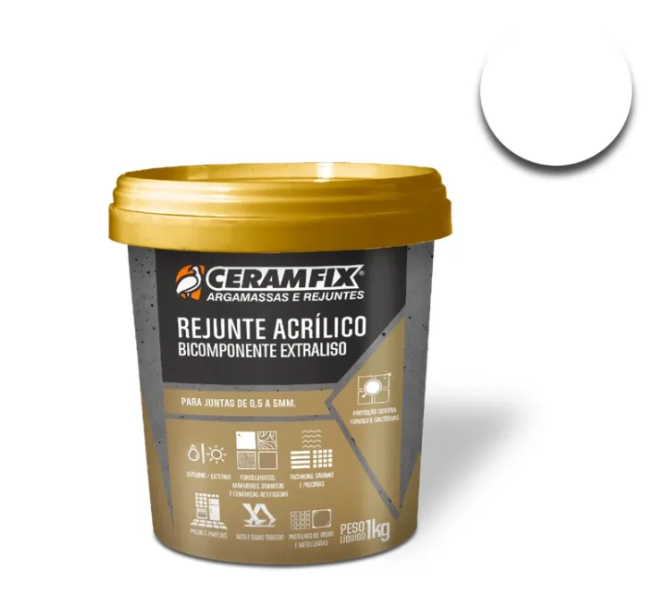 Rejunte Acrílico Ceramfix/Inovatte Bicomponente 1kg Branco