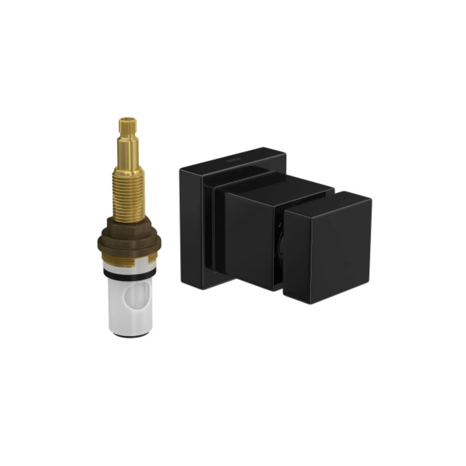 Acabamento para Registro de Pressão 1/2" e 3/4" com Mecanismo 1/2 Volta Deca Cubo Black Noir