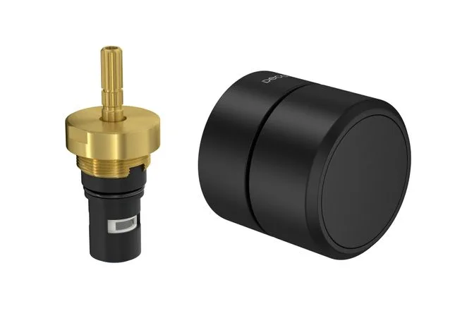 Acabamento para Registro de Pressão 1/2" e 3/4" com Mecanismo 1/2 Volta Redondo Deca You Black Matte