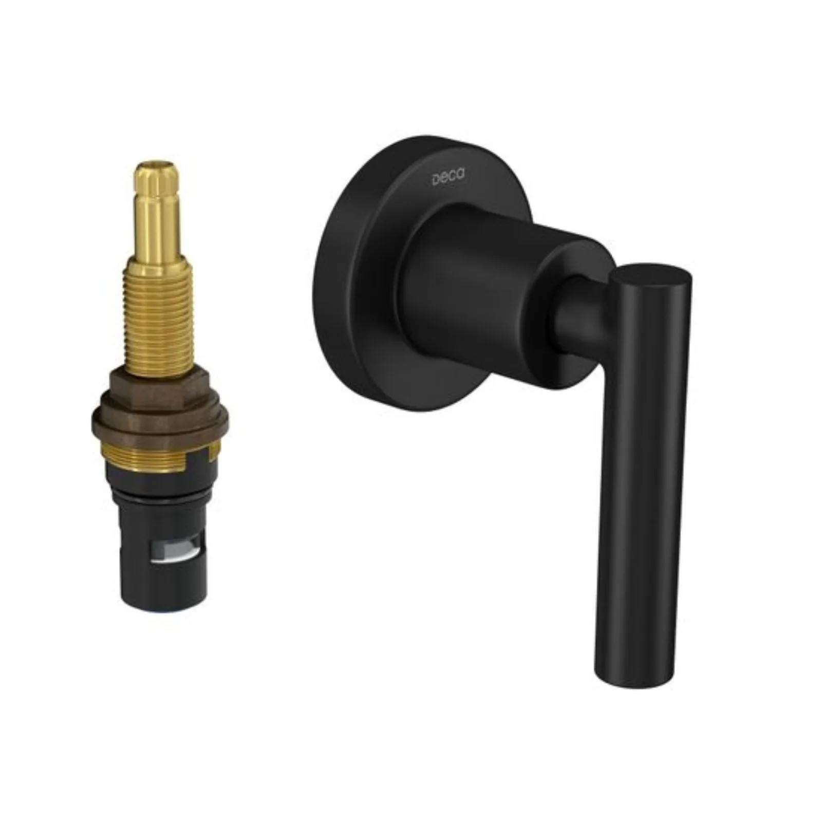 Acabamento para Registro de Pressão 1/2" e 3/4" com Mecanismo 1/2 Volta Black Matte Deca Beta