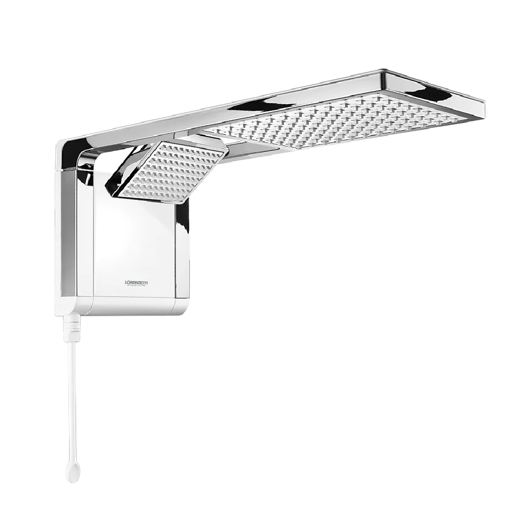 Chuveiro Elétrico Branco e Cromado 220/7800w Lorenzetti Acqua Duo Ultra