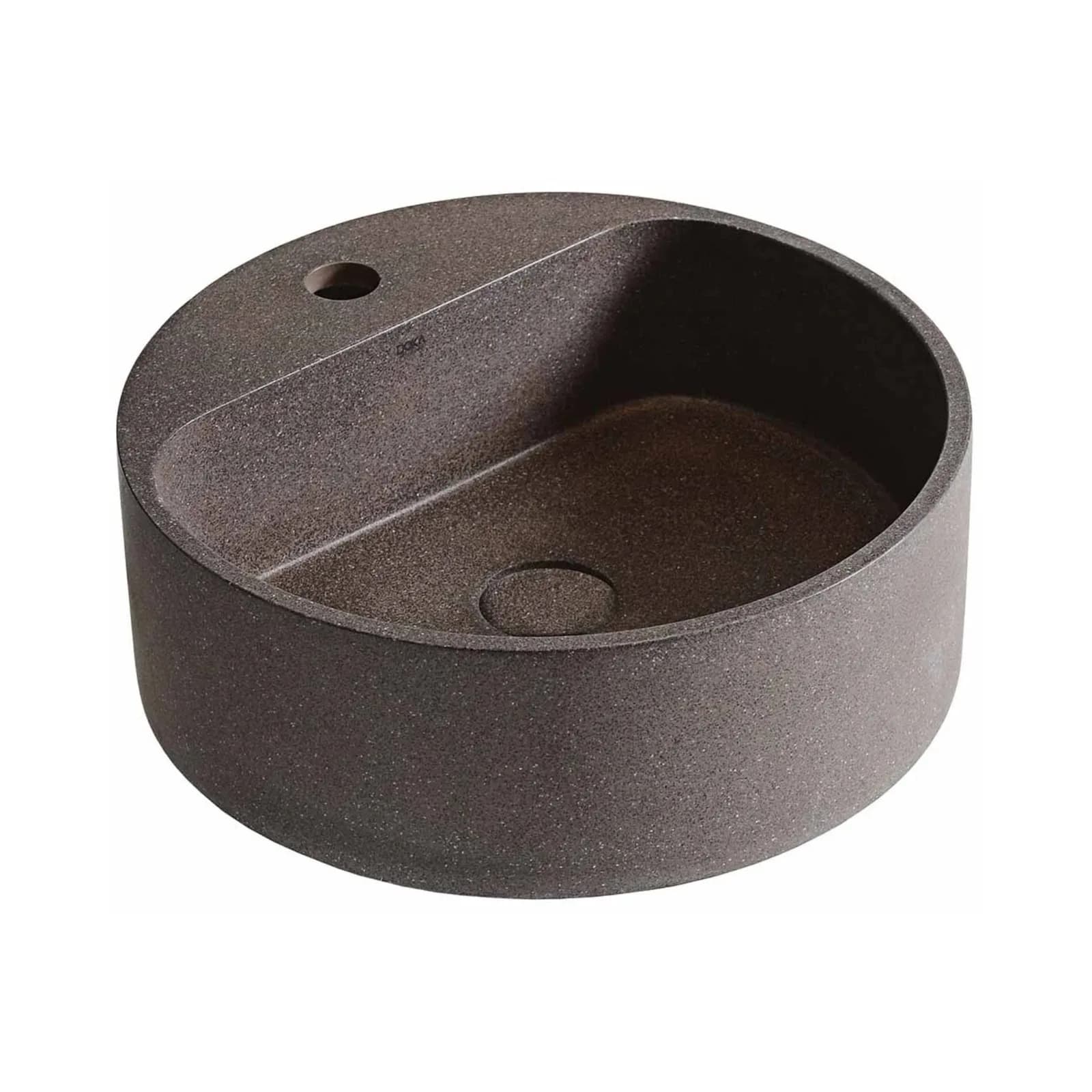 Cuba de Apoio Redonda com Mesa Dark Red Terrazzo Doka GeoStone