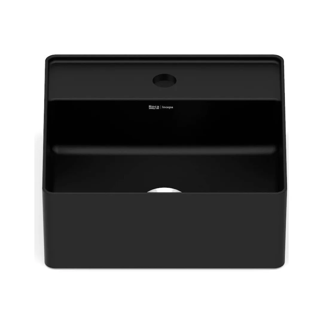 Cuba de Apoio Quadrada 35x35cm para Banheiro Black Matte Roca Platinum
