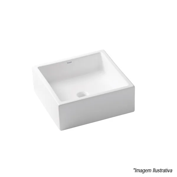 Cuba de Apoio Quadrada 35x35cm para Banheiro Branca Roca Loft