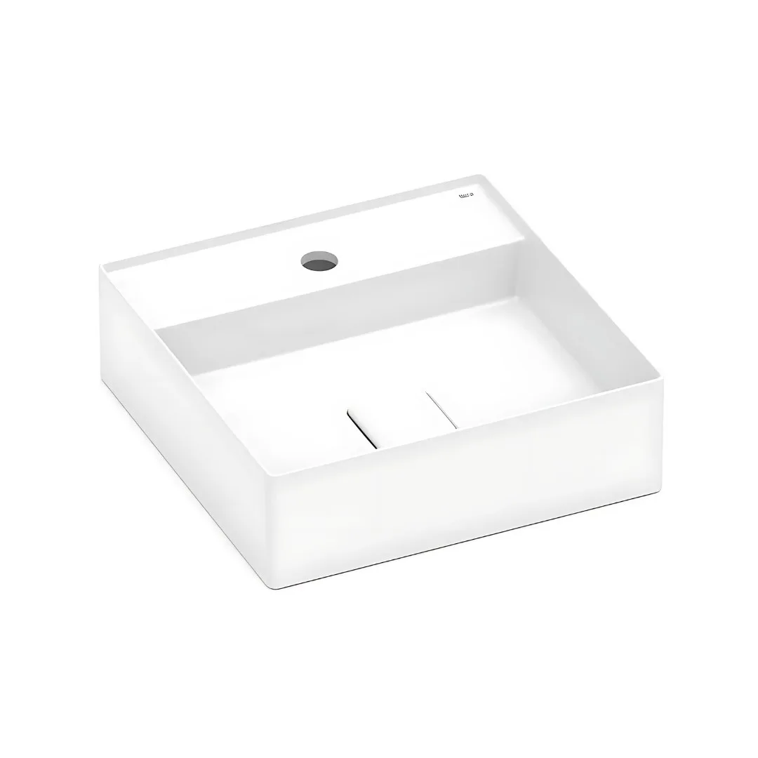 Cuba de Apoio Quadrada 40x40cm para Banheiro Branco Mate Roca Terra