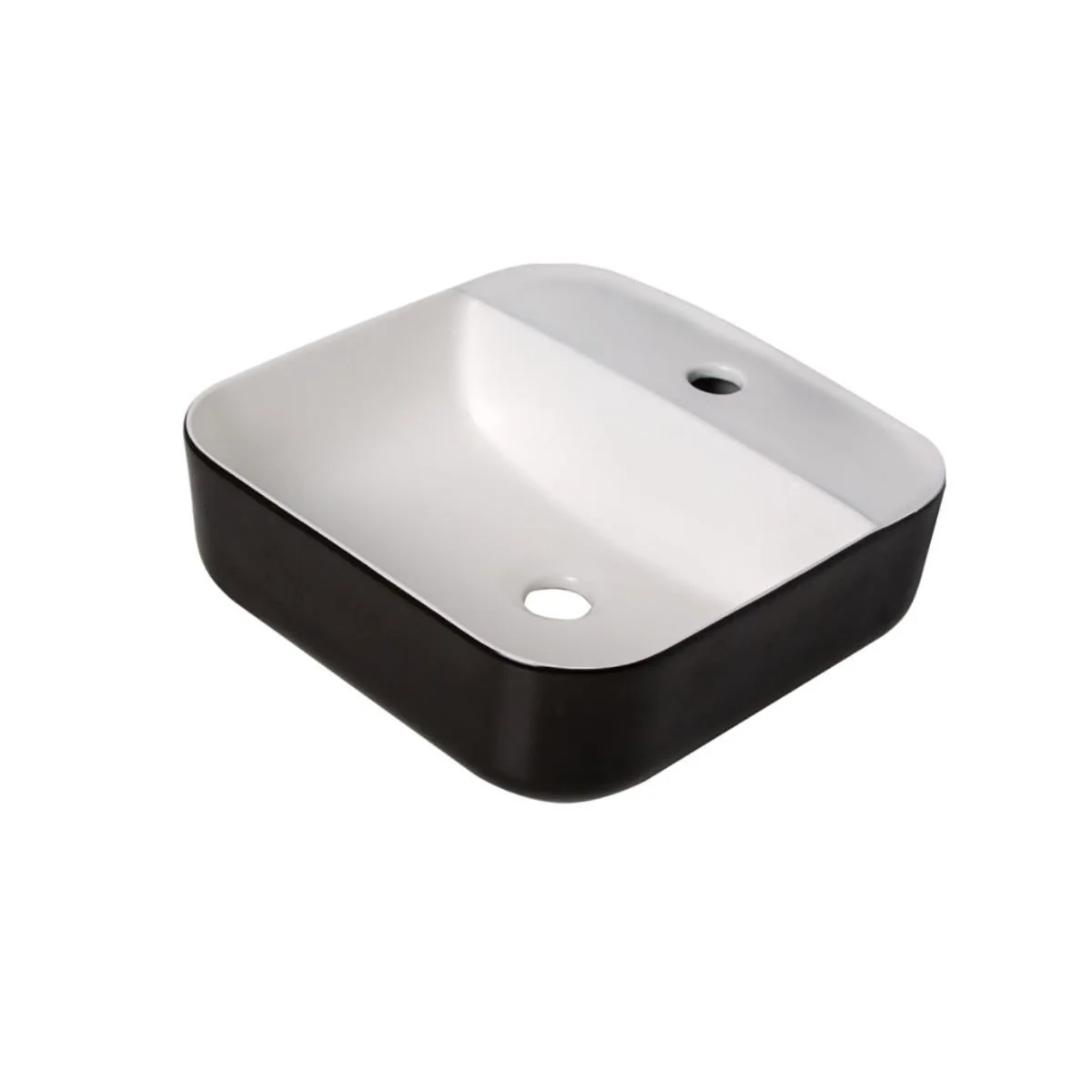Cuba de Apoio com Mesa Quadrada 39x39cm para Banheiro Black White Lexxa Bagno