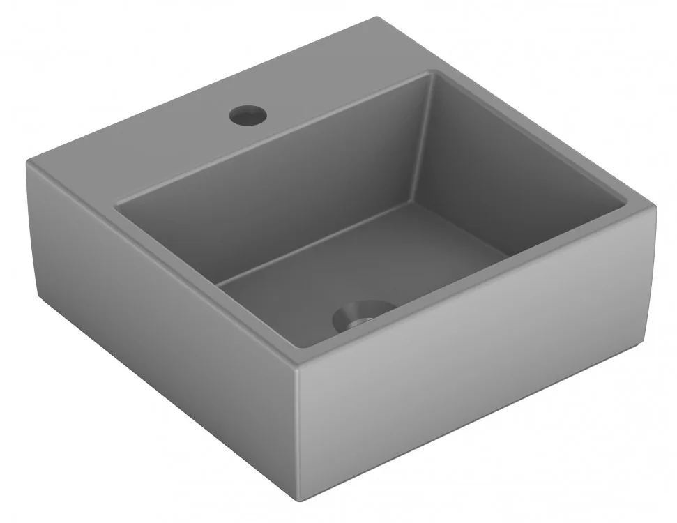 Cuba de Apoio com Mesa Quadrada 41x41cm para Banheiro Cinza Matte Roca Loft