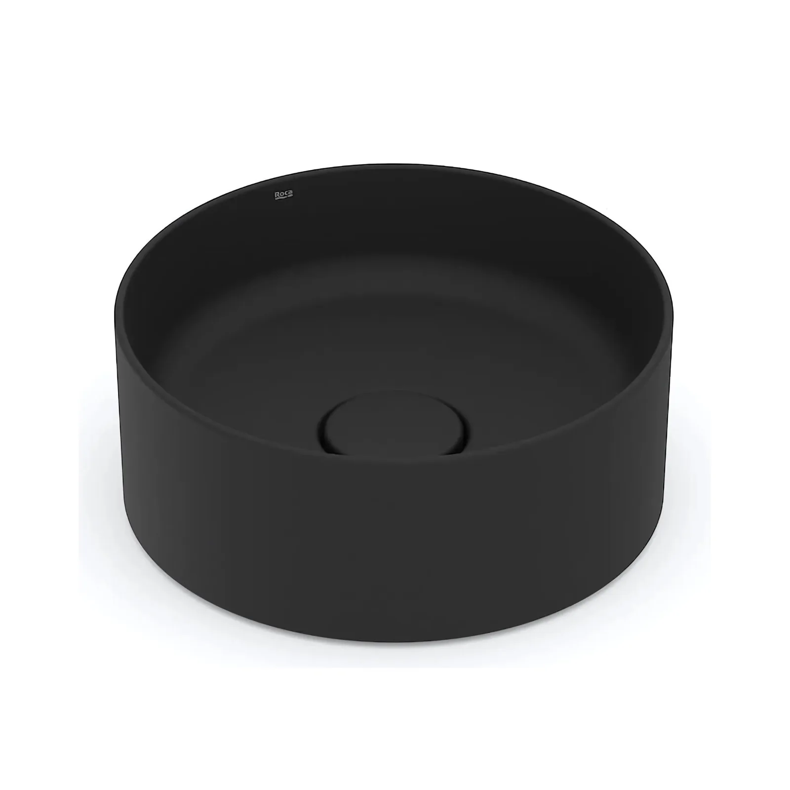 Cuba de Apoio para banheiro Redonda 30cm Matte Black Roca Terra T1