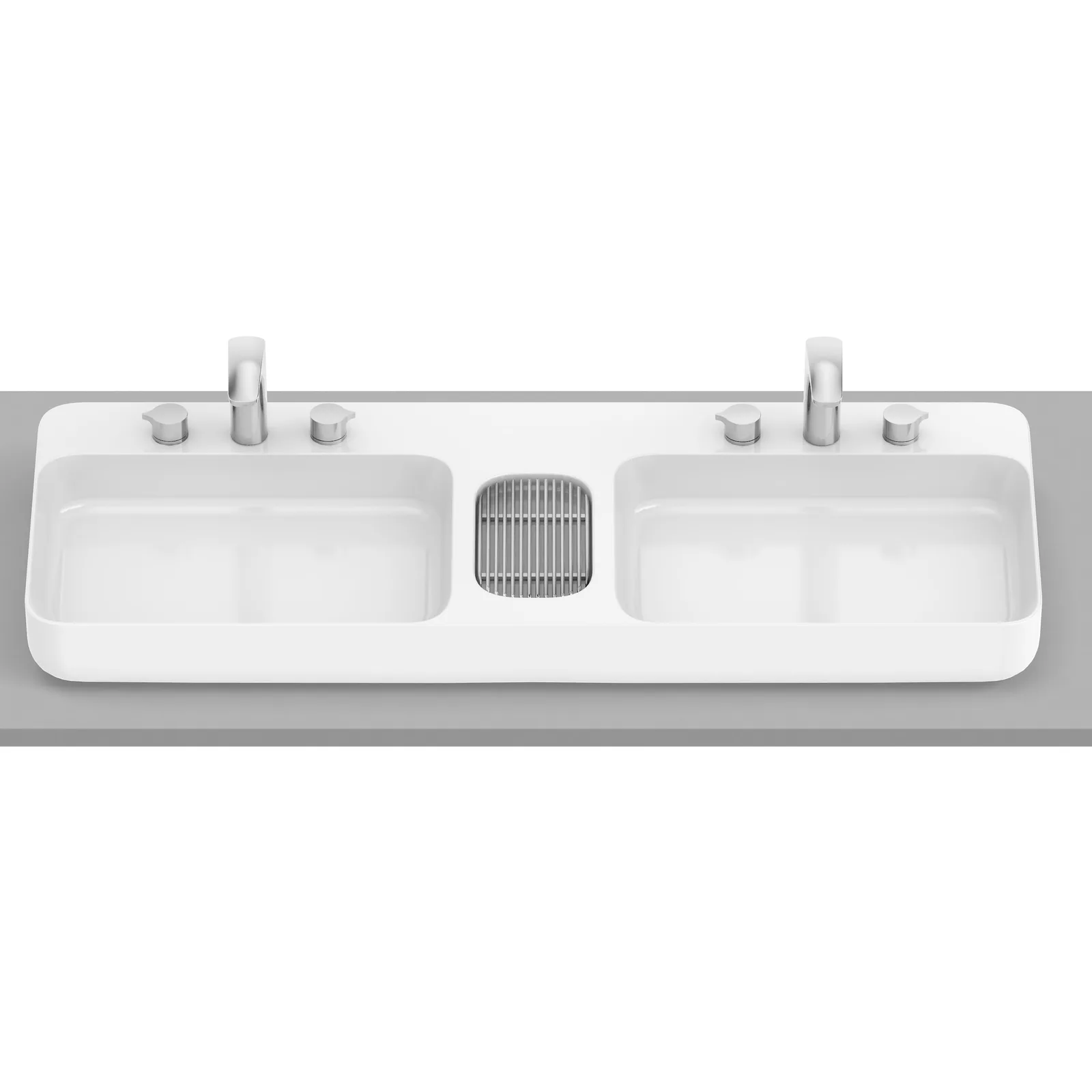Cuba de Apoio Retangular 110x42cm para Banheiro Branca Roca