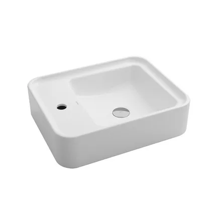 Cuba de Apoio com Mesa Lateral Retangular 50x40cm para Banheiro Branca Docol Frame