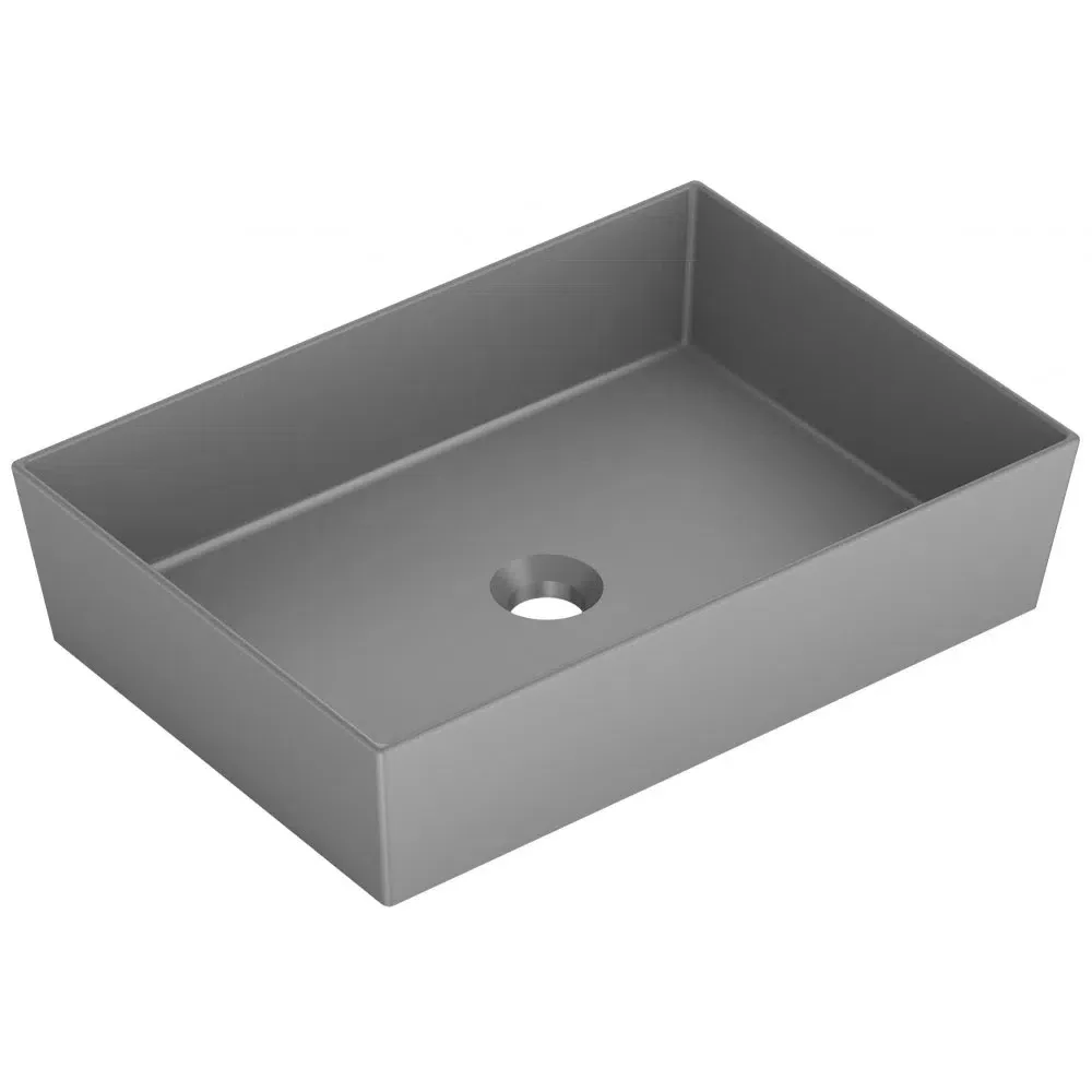 Cuba de Apoio Retangular 51x36cm para Banheiro Gris (Cinza) Roca Platinum