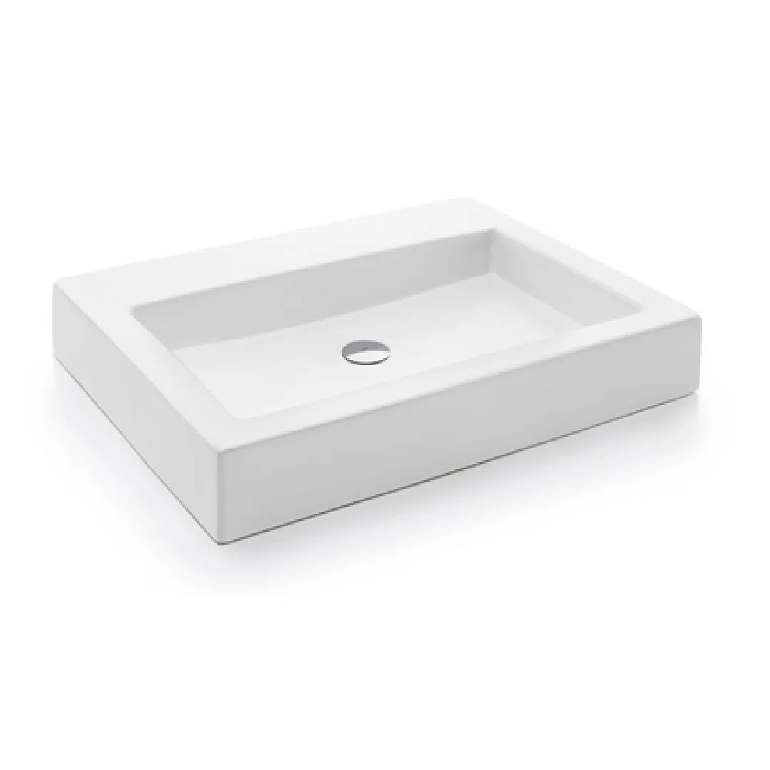 Cuba de Apoio com Mesa Retangular 61x46cm para Banheiro Branca Docol
