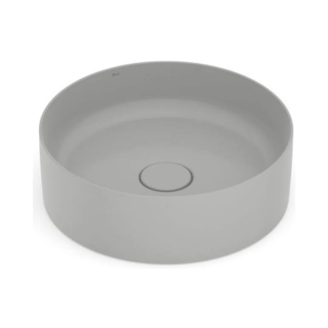 Cuba de Apoio Redonda 39cm Cinza Stone Roca Terra T2