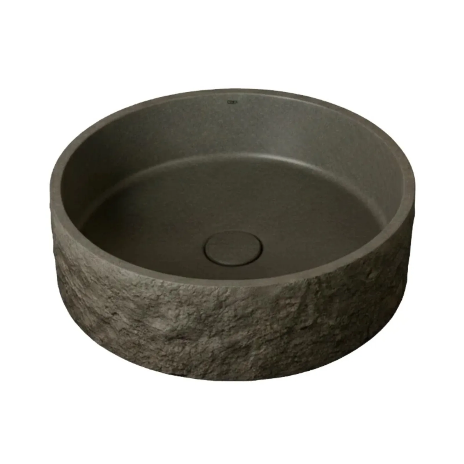 Cuba de Apoio Redonda 40cm para Banheiro Moss Grey Doka GeoStone