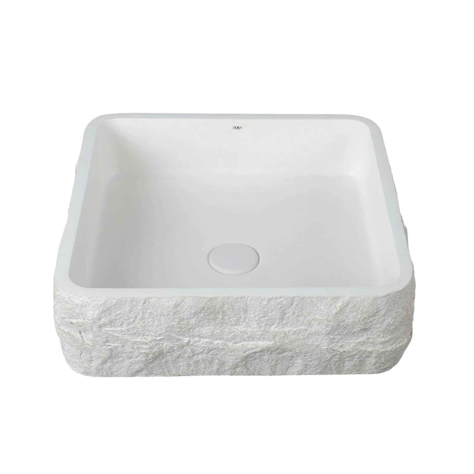 Cuba de Apoio Quadrada 40x40cm para Banheiro White Terrazzo Doka GeoStone