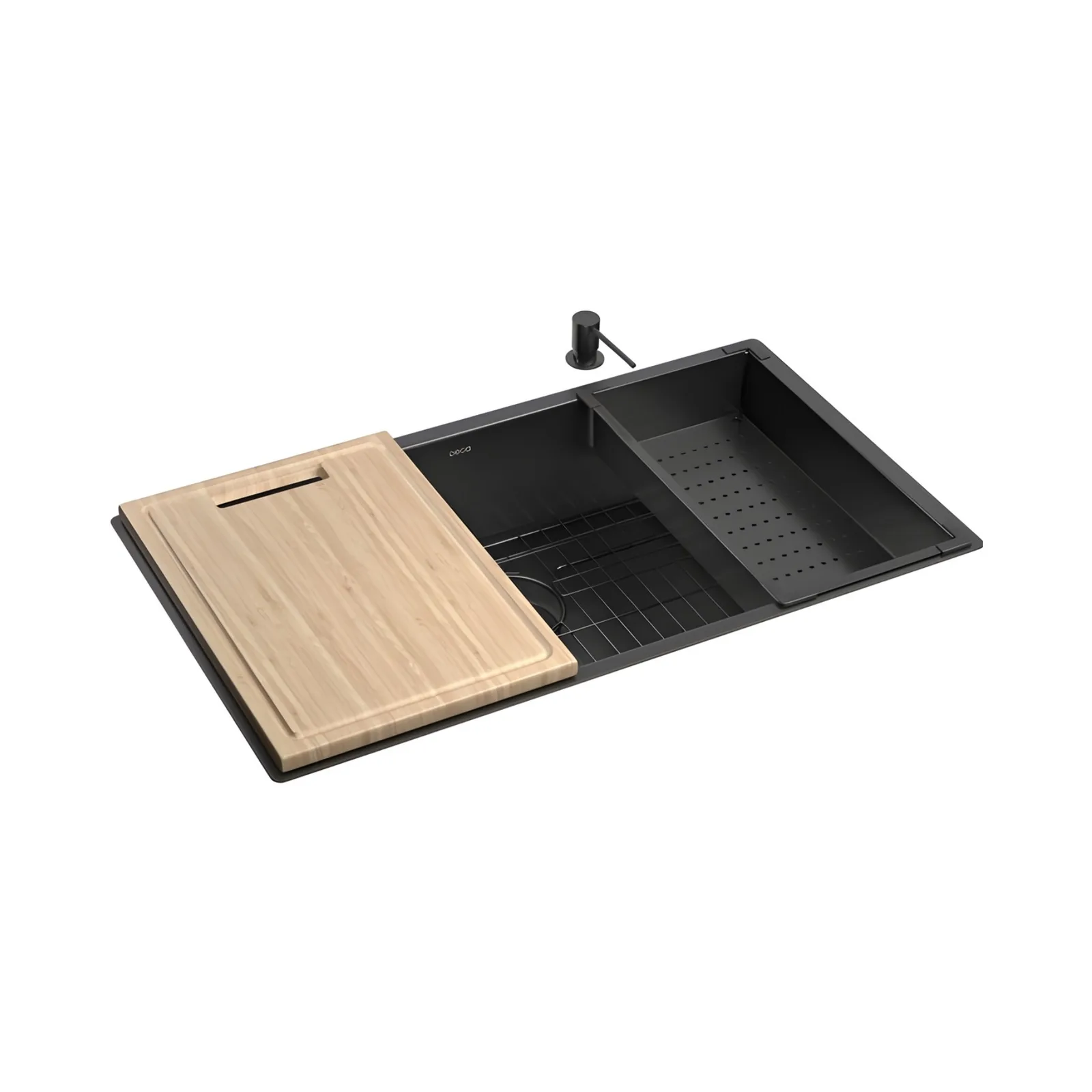 Cuba de Cozinha Retangular com Acessórios Black Matte 75x40cm Deca Suprema
