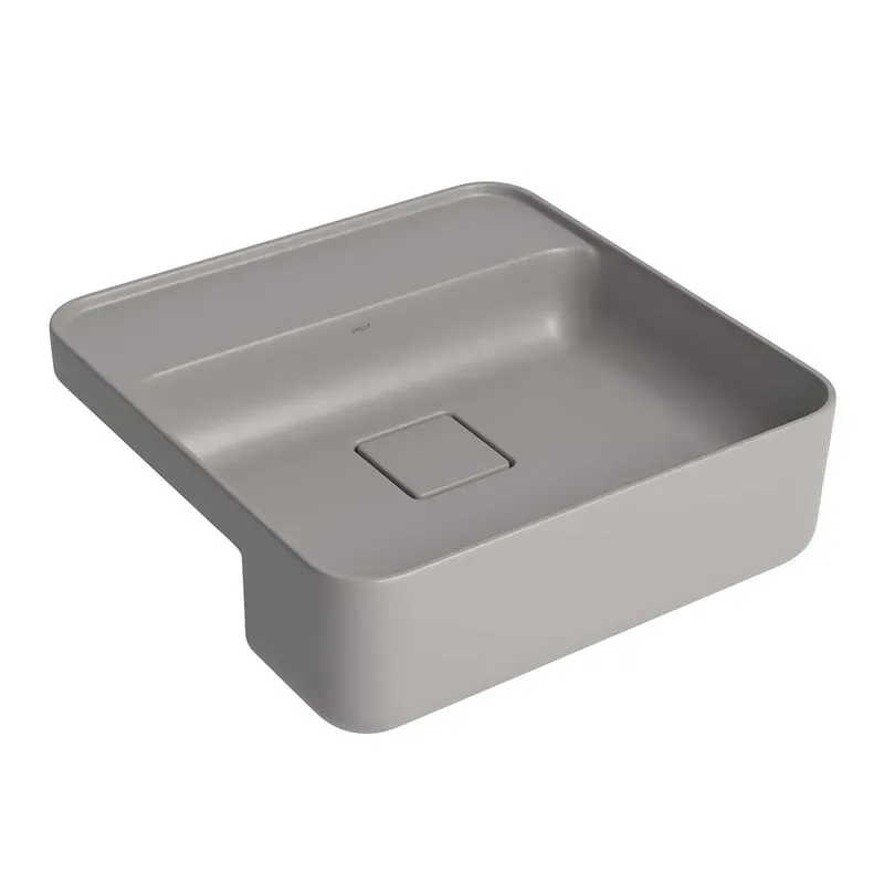 Cuba de Semiencaixe com Mesa Quadrada 40x40cm para Banheiro Soft Antracite Deca