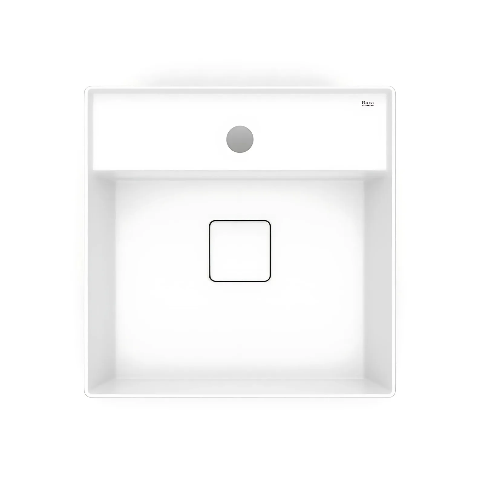 Cuba de Semiencaixe com Mesa Quadrada 40x40cm para Banheiro Branca Brilho Roca Terra