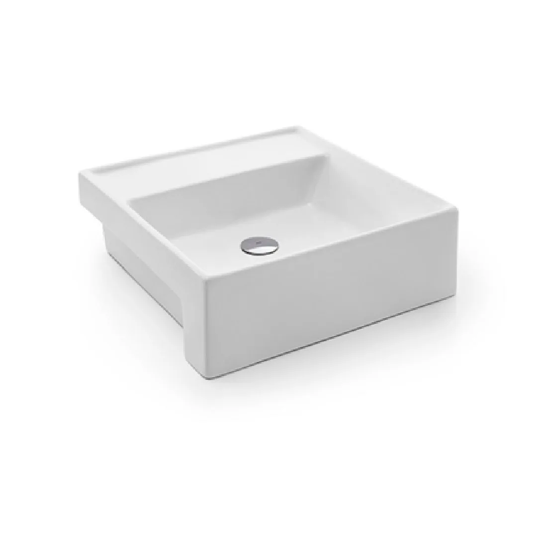 Cuba de Semiencaixe com Mesa Quadrada 41x41cm para Banheiro Branca Docol