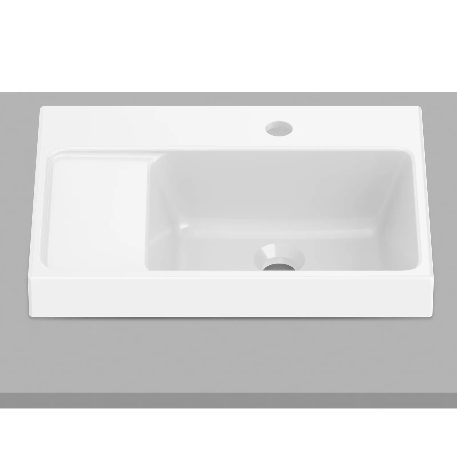 Cuba de Sobrepor com Mesa Retangular 50x38cm para Banheiro Branca Roca Optica