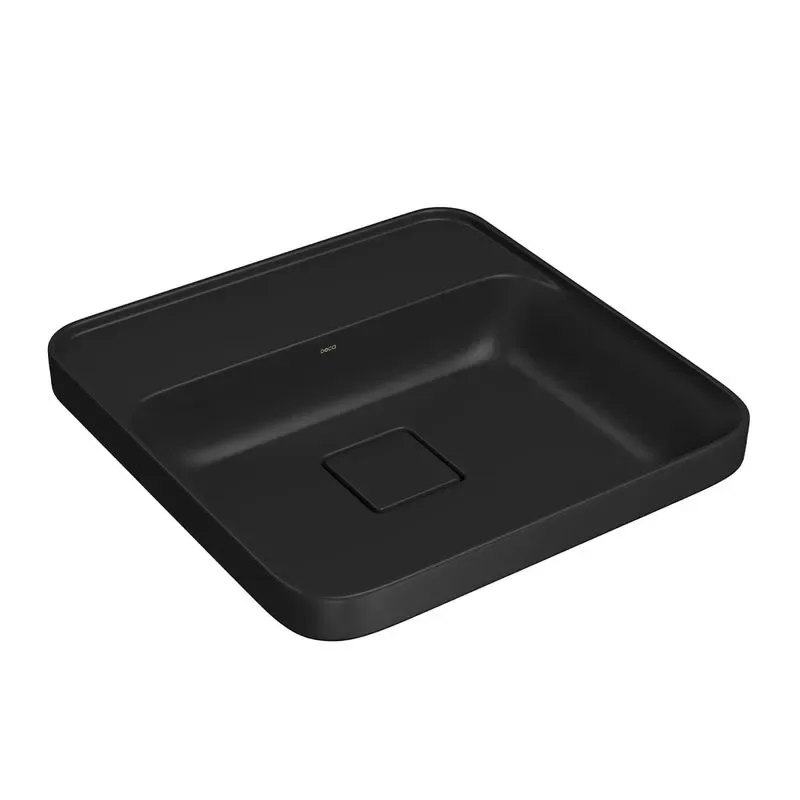 Cuba de Sobrepor com Mesa Quadrada 40x40cm para Banheiro Ébano Fosco Deca