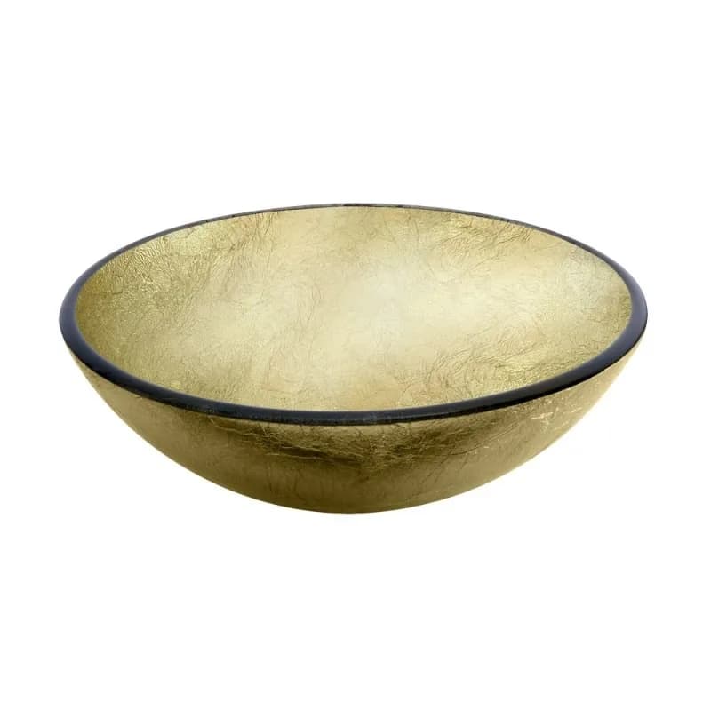 Cuba De Vidro Rubinettos De Apoio Light Gold