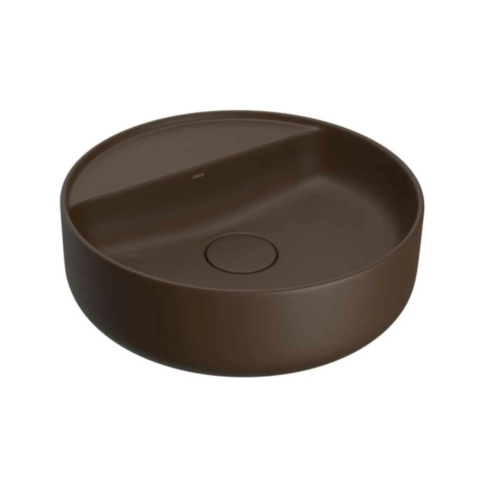 Cuba Redonda de Apoio Com Bancada Para Banheiro Marrom Fosco 40cm Deca Slim