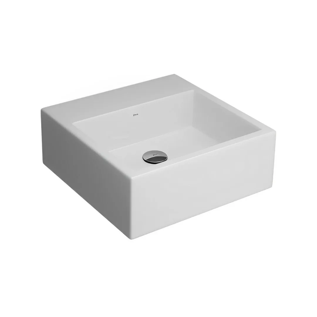 Cuba Quadrada Suspensa Com Mesa 41x41cm Branco Deca Linha L