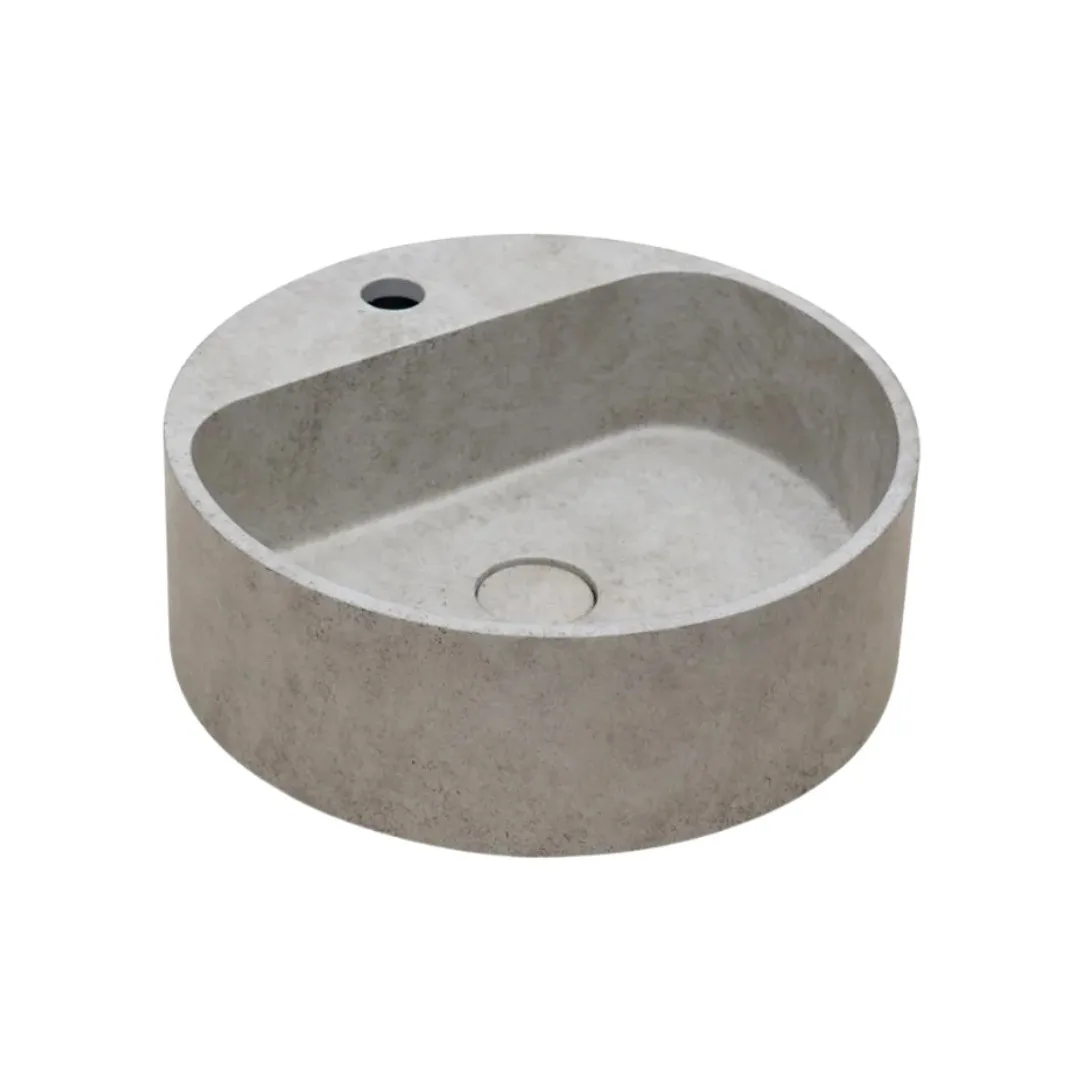 Cuba de Apoio com Mesa Redonda 40cm para Banheiro Light Concrete Doka Concrete