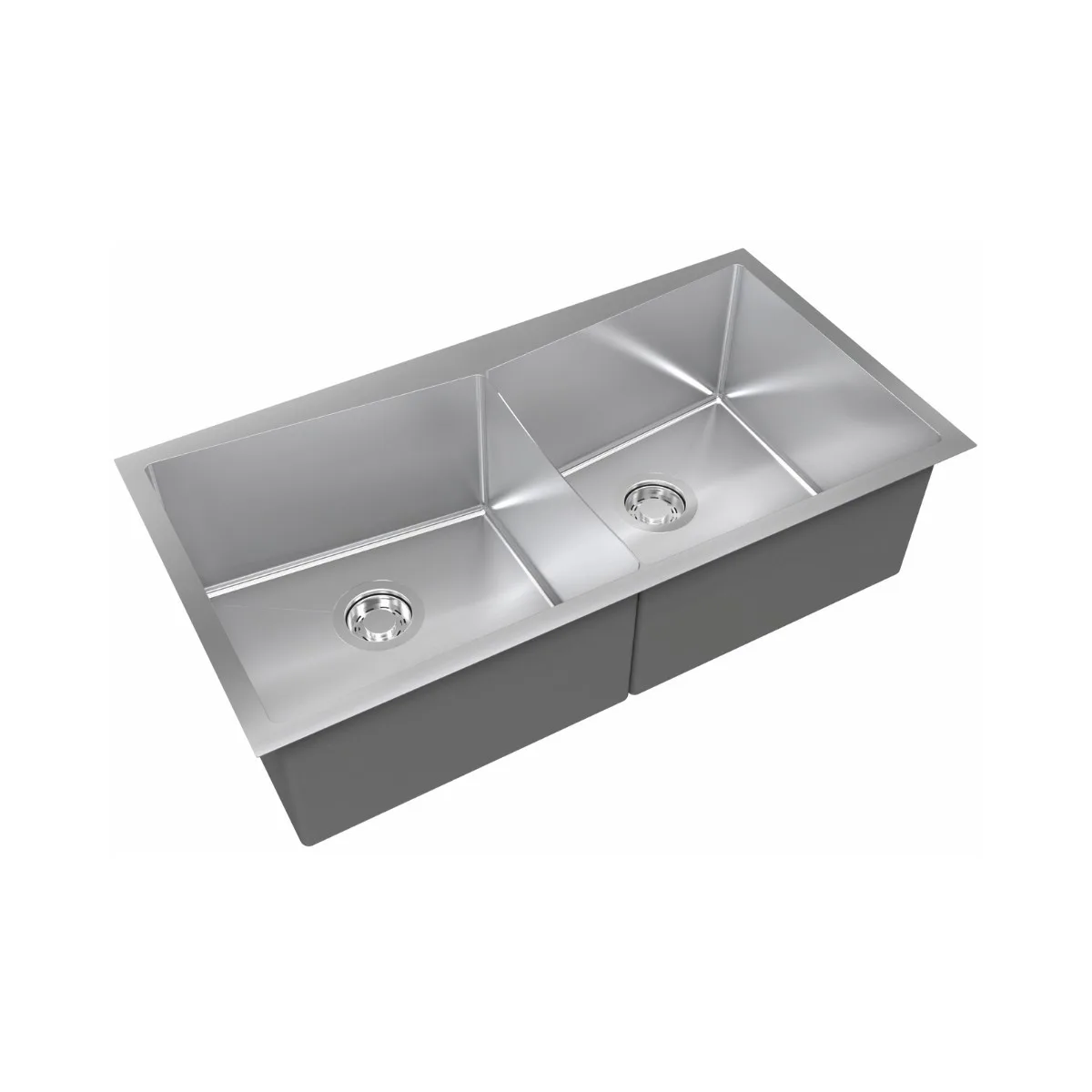 Cuba Inox Dupla Retangular de Embutir 86x45cm DeBacco Quadratino Dupla AS