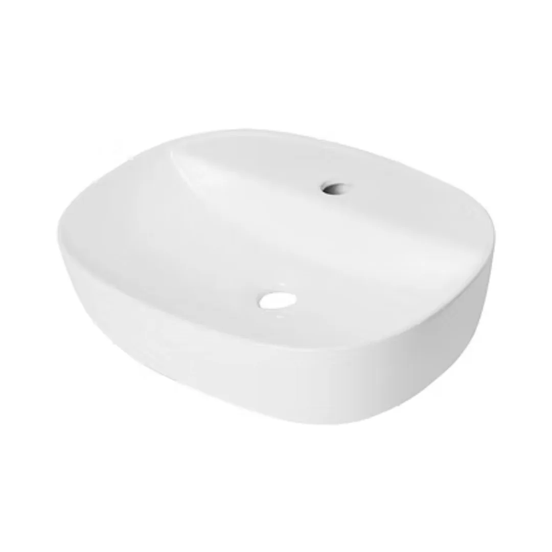 Cuba de Apoio com Mesa Oval 51x38cm para Banheiro Branca Lexxa Bagno
