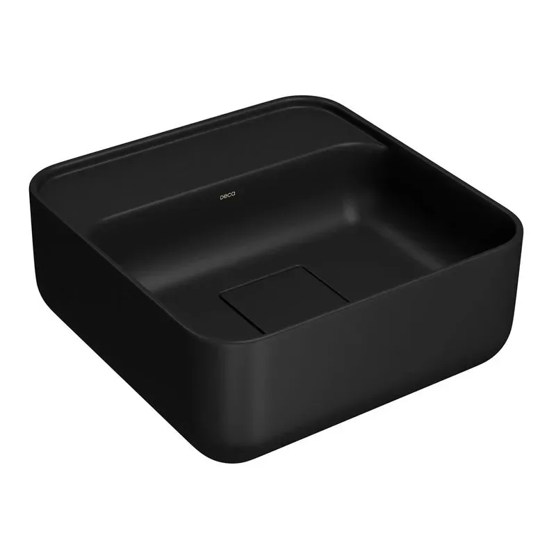 Cuba de Apoio com Mesa Quadrada 30x30cm para Banheiro Ébano Fosco Deca Slim