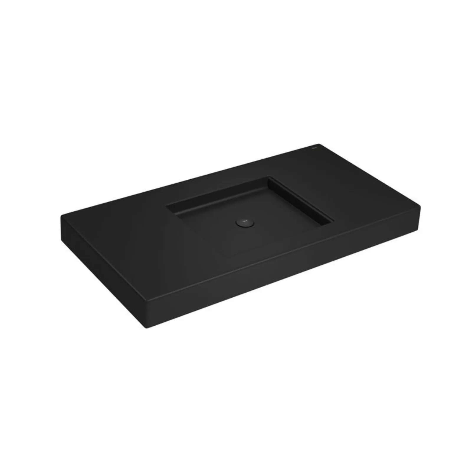 Cuba Retangular de Apoio 112cm com Deck Ébano Fosco Deca Invisible