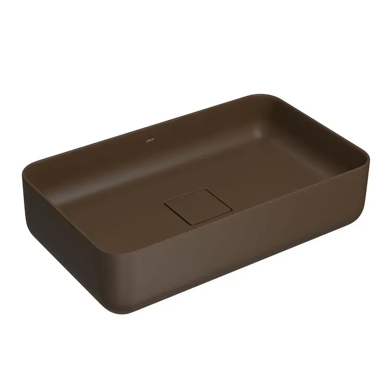 Cuba Retangular de Apoio 50cm Marrom Fosco Deca Slim