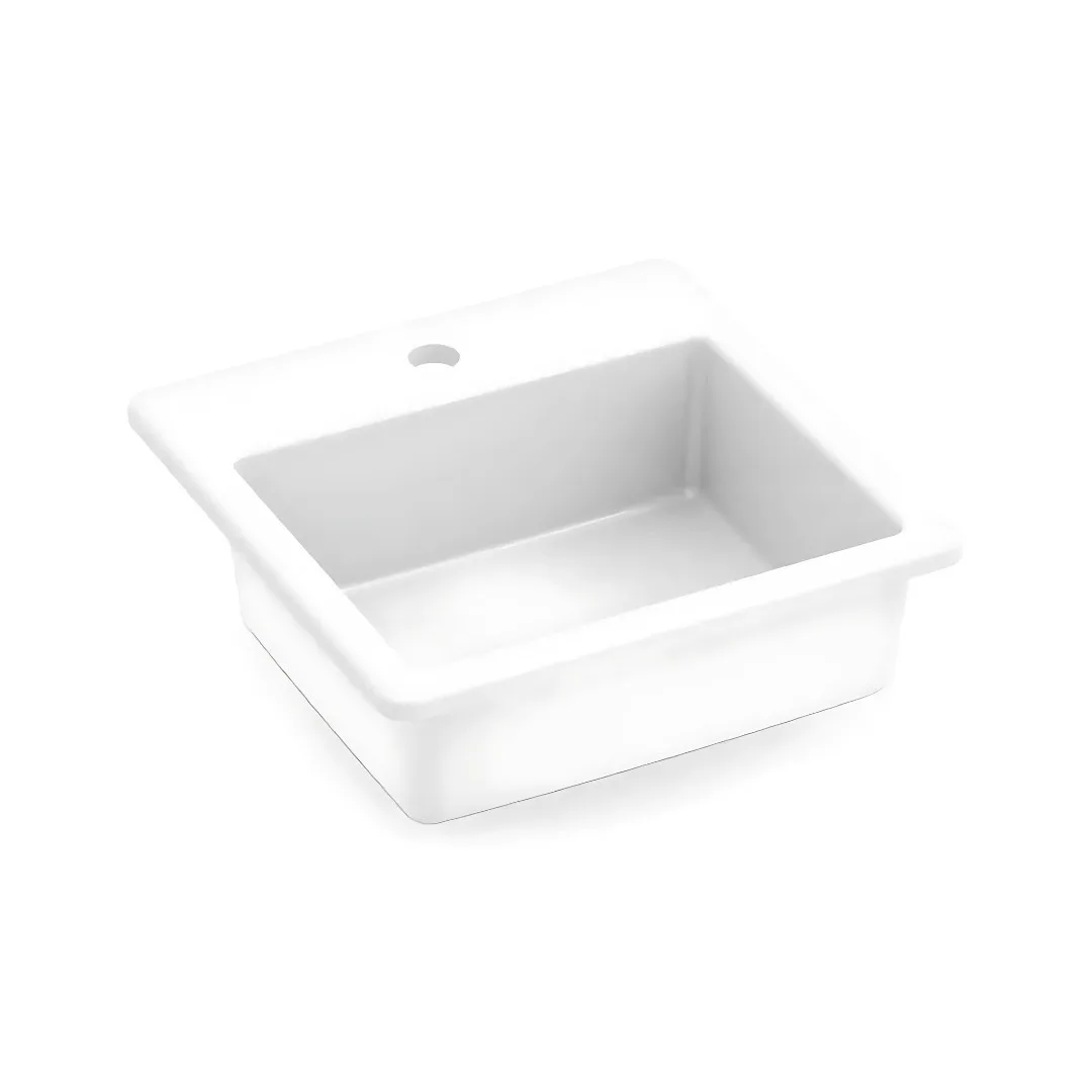 Cuba de Sobrepor com Mesa Quadrada 42x42cm para Banheiro Branca Roca