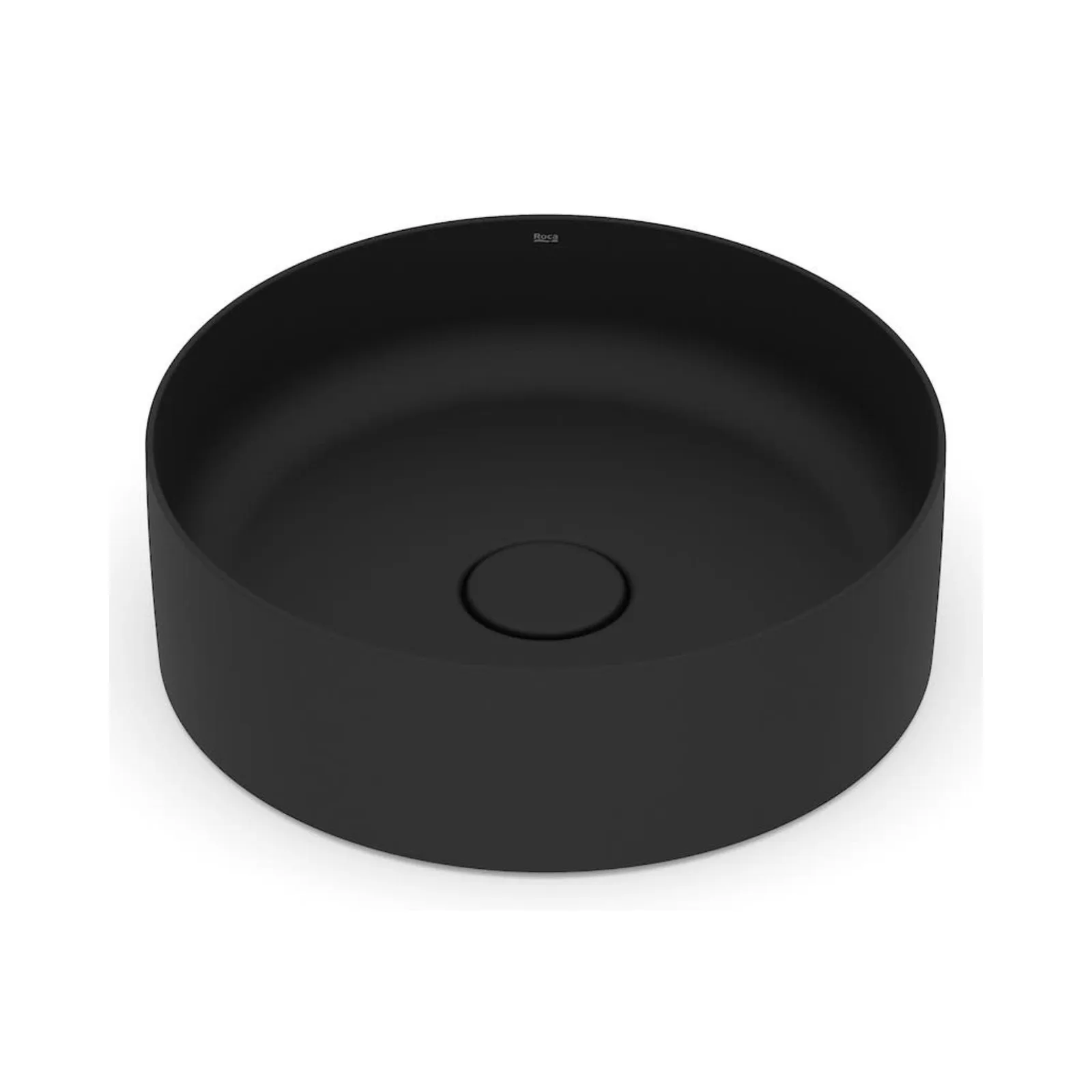Cuba de Apoio Redonda Matte Black 39cm Roca T2