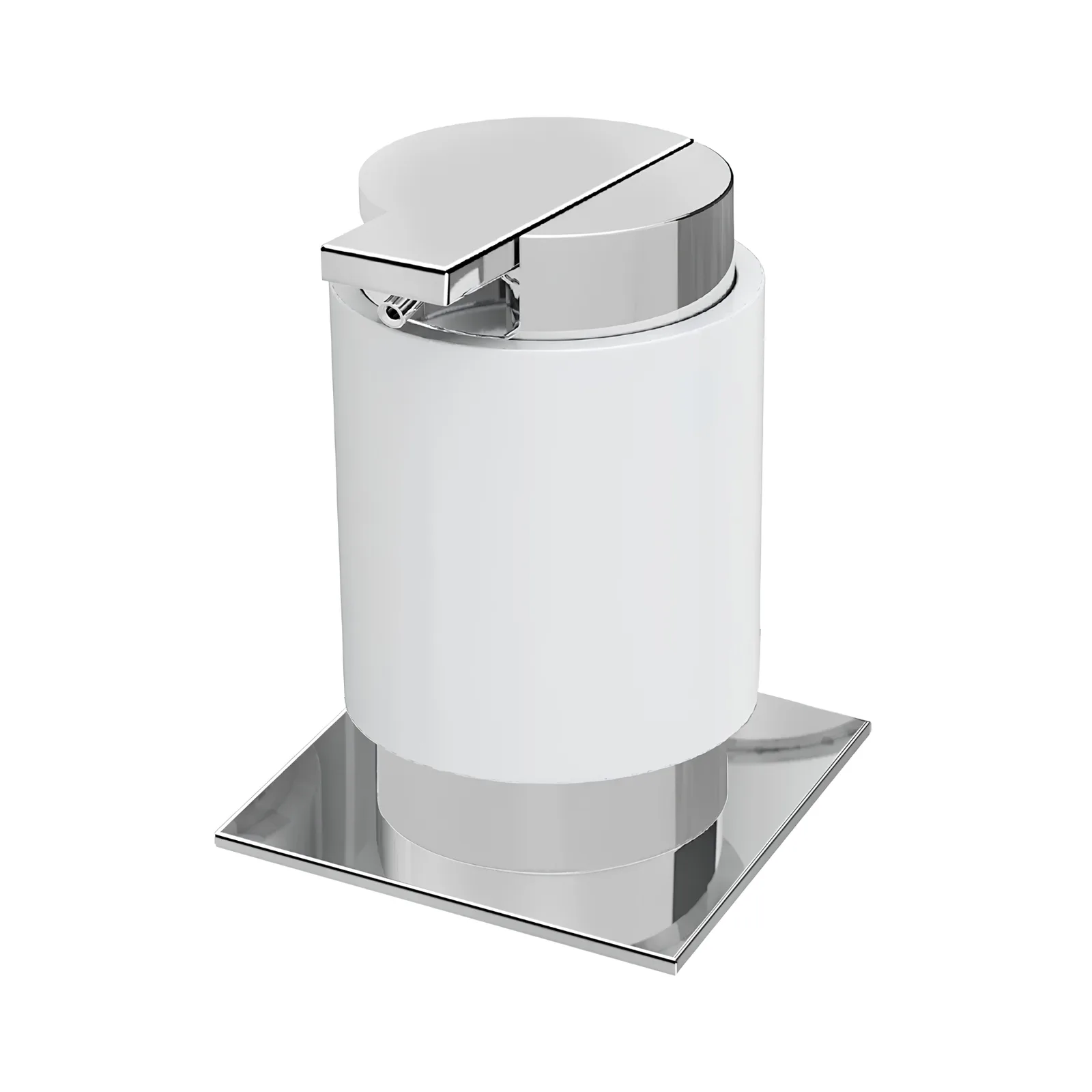Saboneteira Líquida de Bancada Inox Polido/Branco Miss by Zen