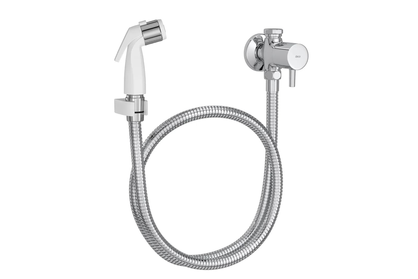 Ducha Deca Link Cromado Manual com Registro 1984 Gatilho Branco