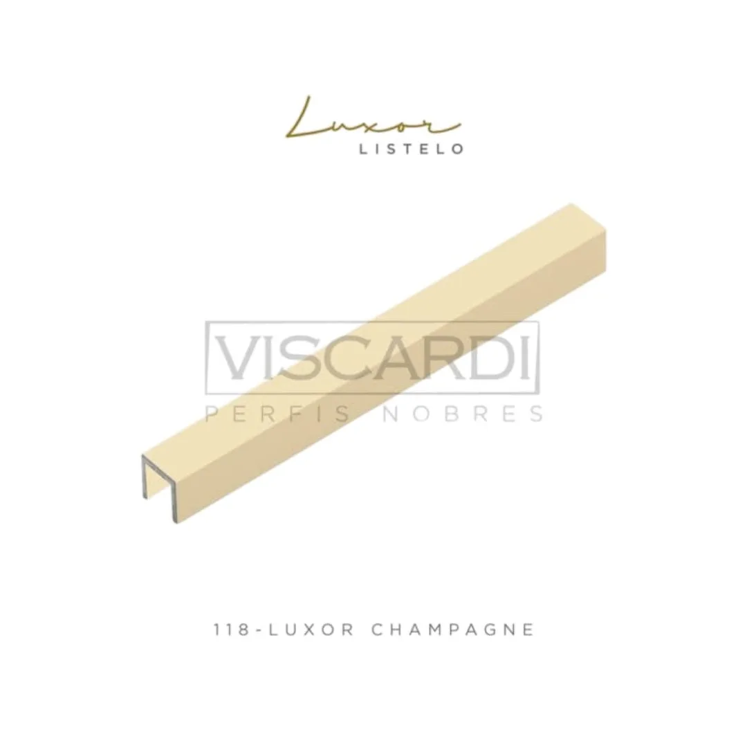 Filete Alumínio Pintado 3m 10x10 Viscardi Luxor Champagne Piso