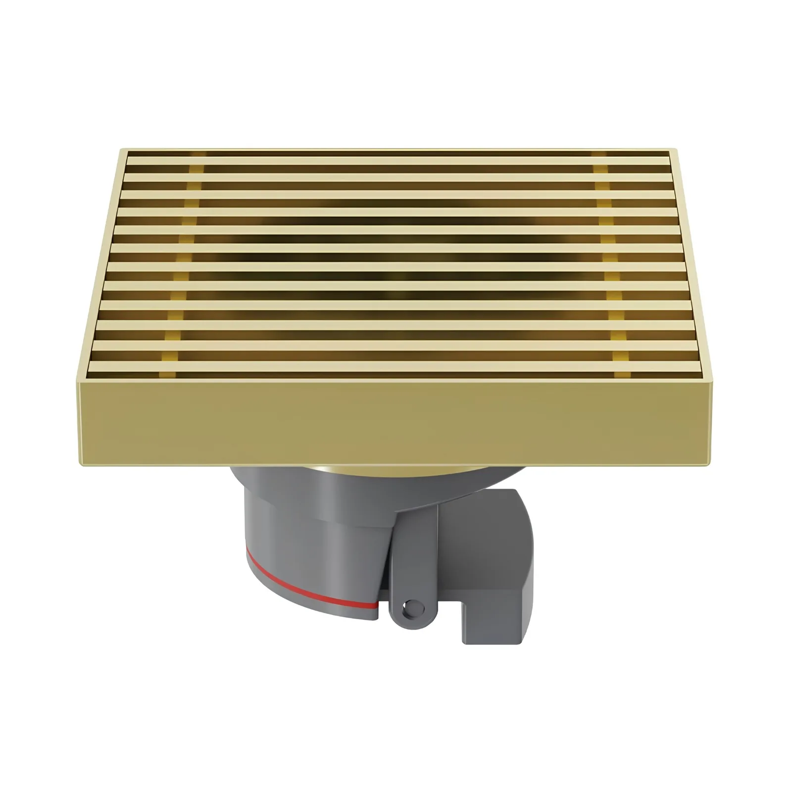 Grelha e Porta Grelha para Ralo 10x10 Ouro Escovado Lexxa Bagno LX21703OE