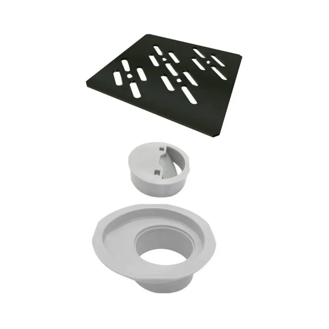 Grelha Linear Quadrada 10x10 Black Matte Elleve