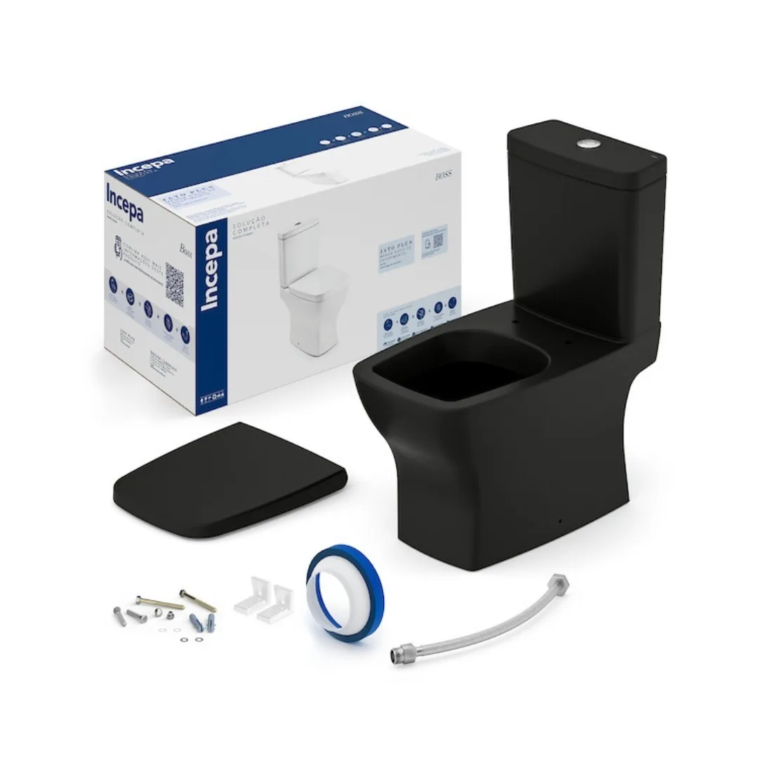 Vaso Sanitário Completo com Caixa Acoplada Roca Boss Matte Black