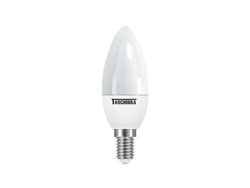 Lâmpada Taschibra Led Vela Tvl 25 Leitosa 3w 3000k E14 com Adaptador