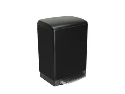 Lixeira Debacco Retangular com Pedal 6L Slim Preto Matte