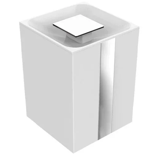 Lixeira Zen One/be/soul/spirit 1,5l Cromo/Branco BA0281
