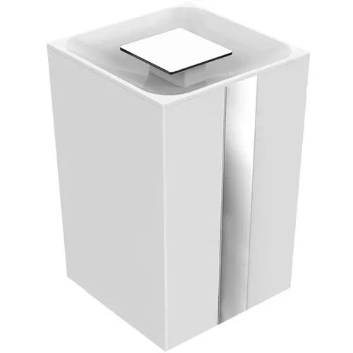 Lixeira Zen One/be/soul/spirit 5 Lt Cromo/Branco BA0282