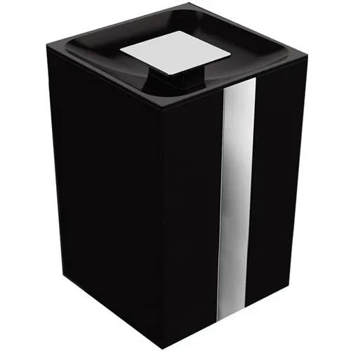Lixeira Zen One/be/soul/spirit 5 Lt Cromo/Preto BA0282