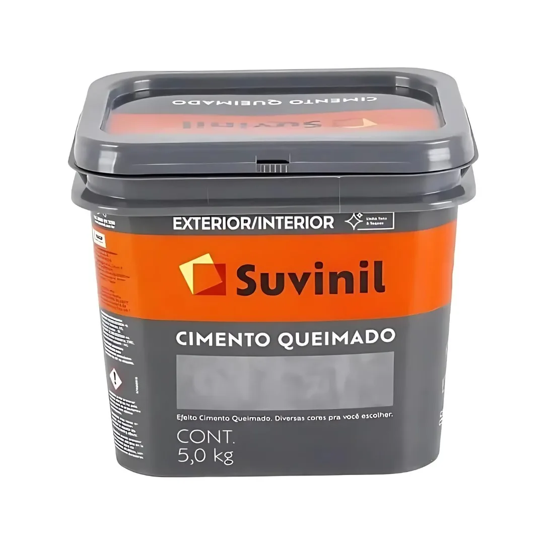 Massa Suvinil Efeito Cimento Queimado Cinza Vista Noturna