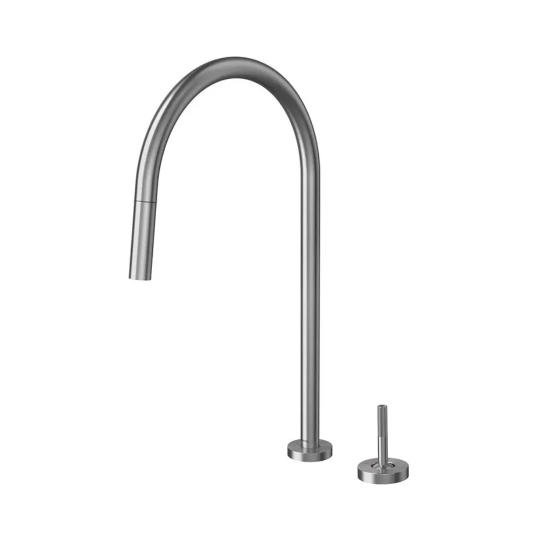 Monocomando de Bancada para Cozinha com Ducha Retrátil e Acionamento em Joystick Docol Mix&Match Grafite Escovado