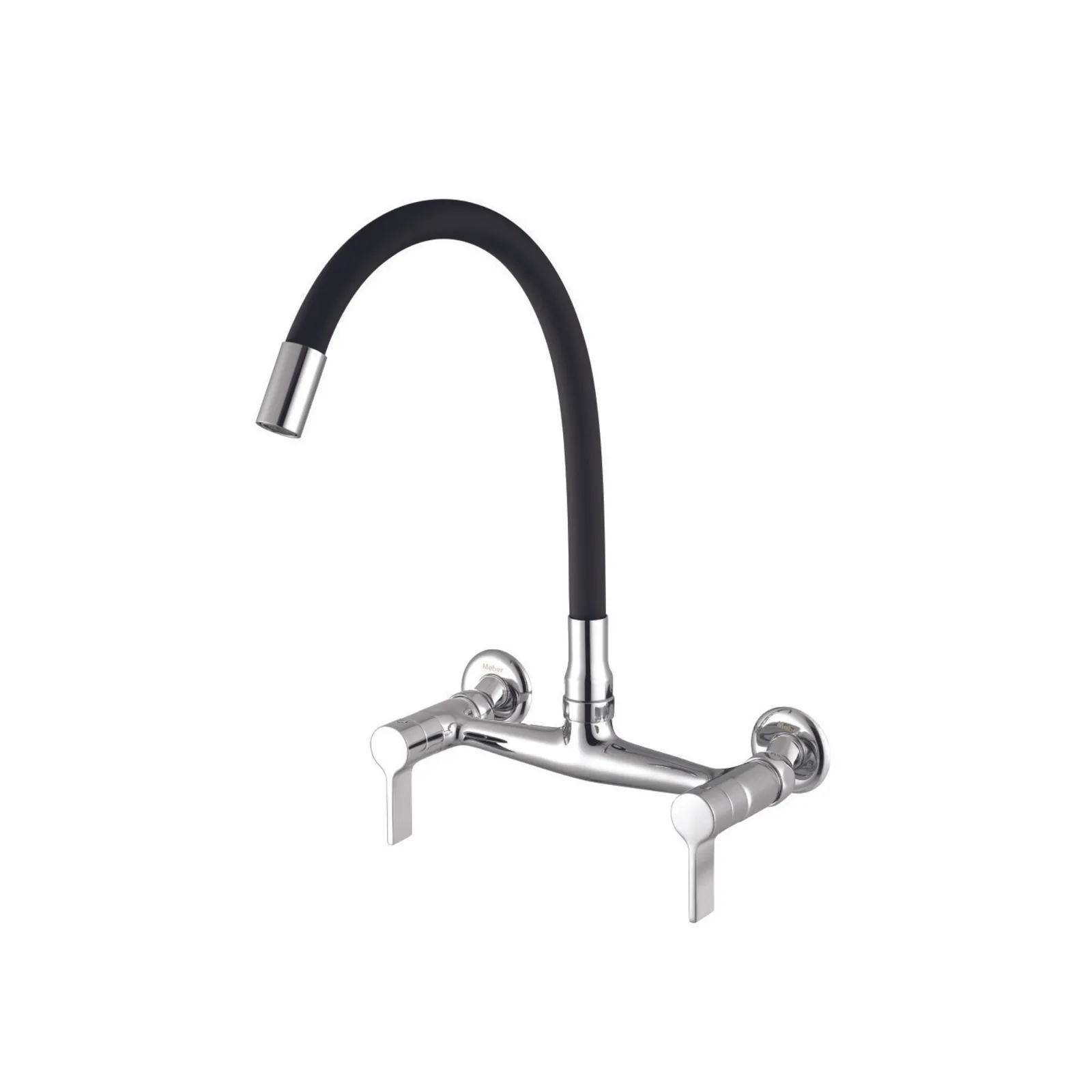 Misturador Meber Atria de parede para cozinha com Bica Moldável 3003 C36 Cromado e Preto